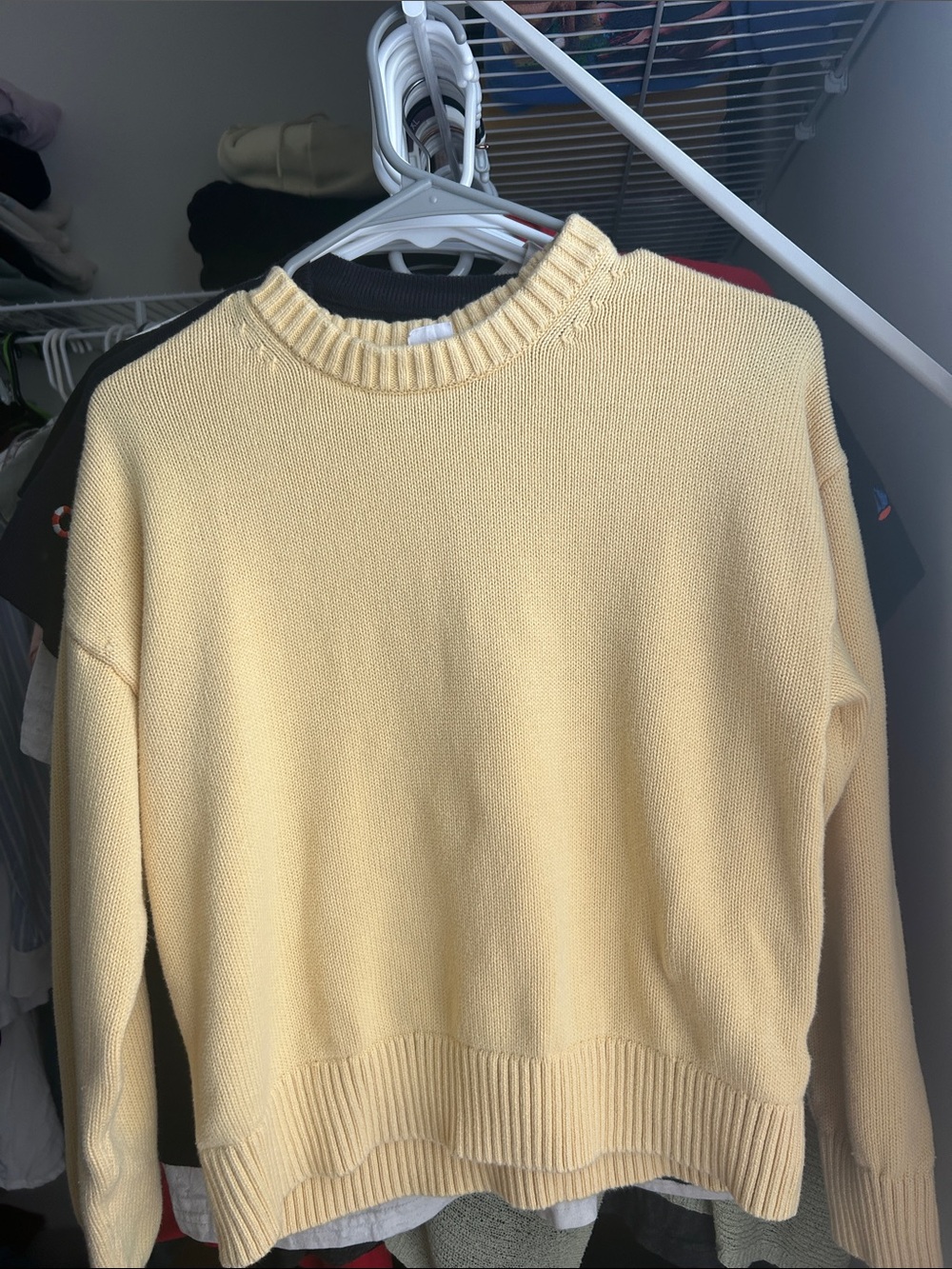 GAP Women's Crewneck Sweater in Pale Yellow